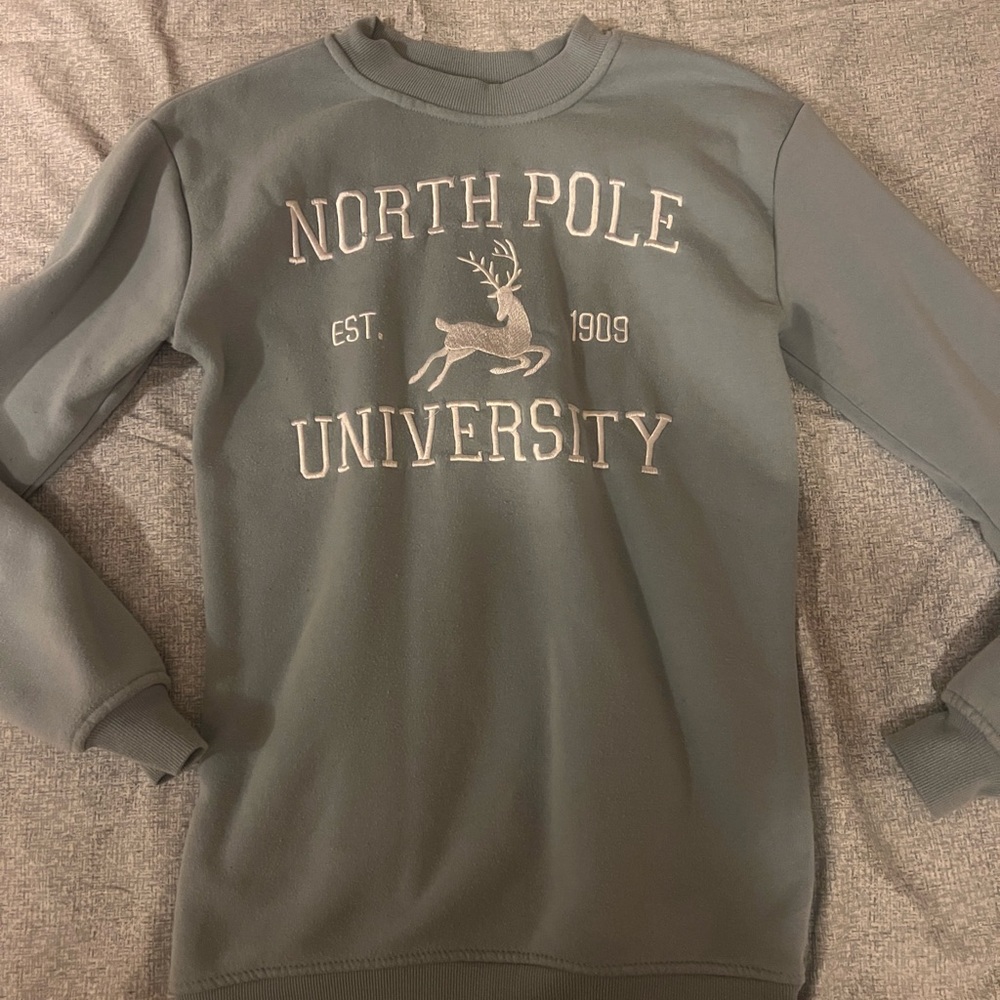 North Pole University sweatshirt